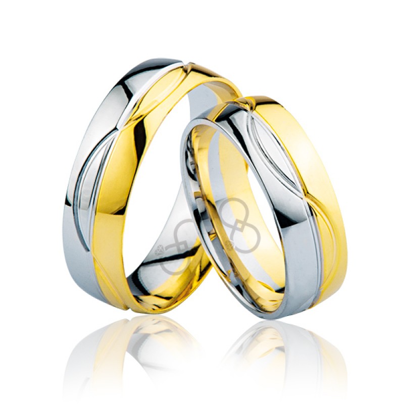 Sarı Beyaz Altın Alyans 3401-3