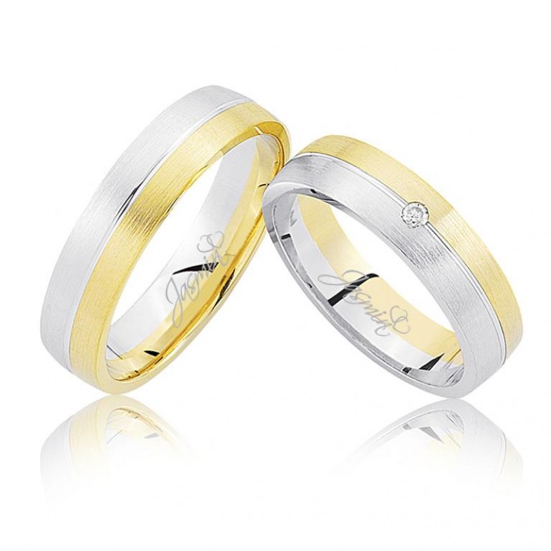 Sarı Beyaz Altın Alyans 3403-2