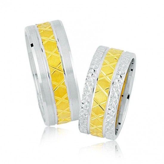 Sarı Beyaz Altın Alyans 3501-3