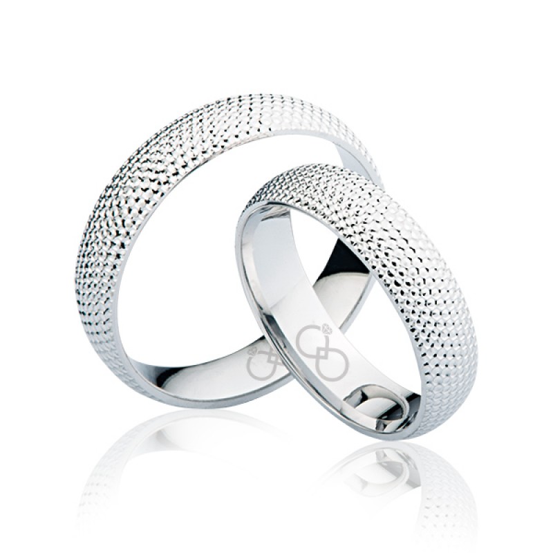 Beyaz Bombeli Altın Alyans 3503-2