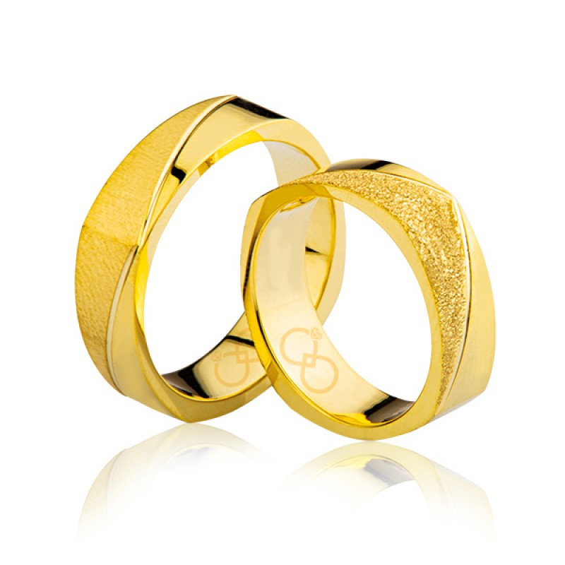 Sarı Kare Altın Alyans 3505-2