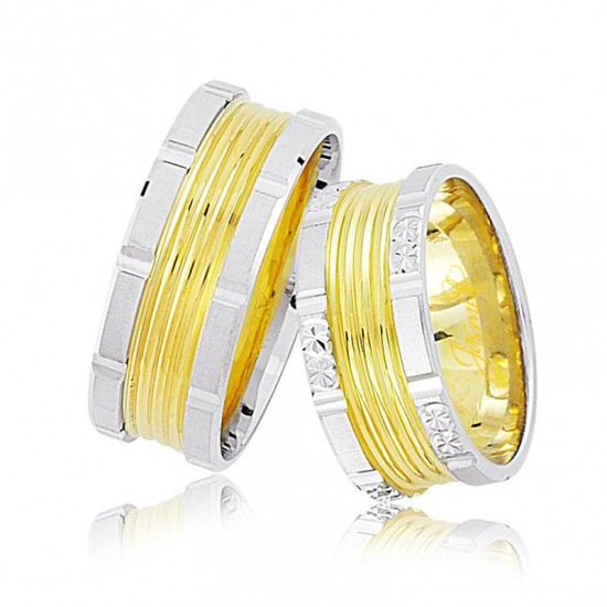 Sarı Beyaz Altın Alyans 3506-2 Sarı Beyaz Altın Alyans 3506-2