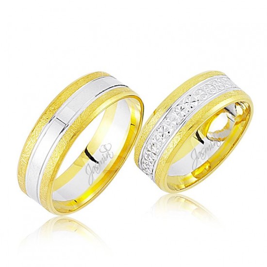 Sarı Beyaz Altın Alyans 3507-2 Sarı Beyaz Altın Alyans 3507-2