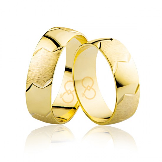 Sarı Bombeli Altın Alyans 3604-3 Sarı Bombeli Altın Alyans 3604-3