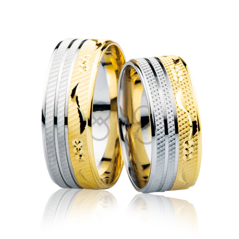 Sarı Beyaz Altın Alyans 3605-3