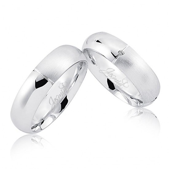 Beyaz Bombeli Altın Alyans 3705-2 Beyaz Bombeli Altın Alyans 3705-2