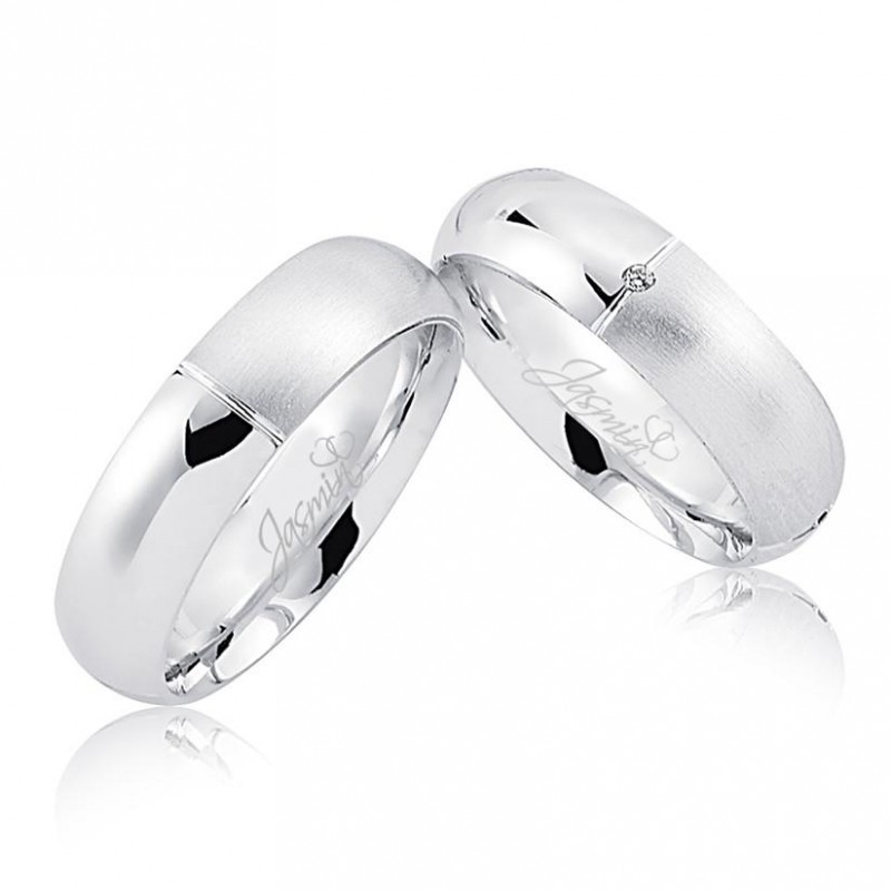 Beyaz Bombeli Altın Alyans 3705-2