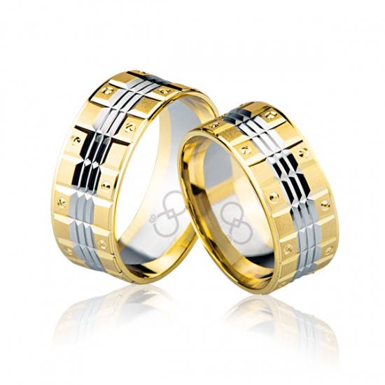 Sarı Beyaz Altın Alyans 4002-1