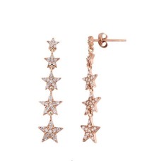 Takım Yıldızı Rose Renk Gümüş Küpe Beşli GMS2105