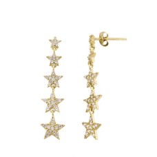 Takım Yıldızı Sarı REnk Gümüş Küpe Beşli GMS2106