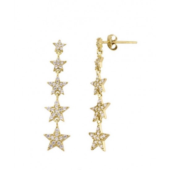 Takım Yıldızı Sarı REnk Gümüş Küpe Beşli GMS2106