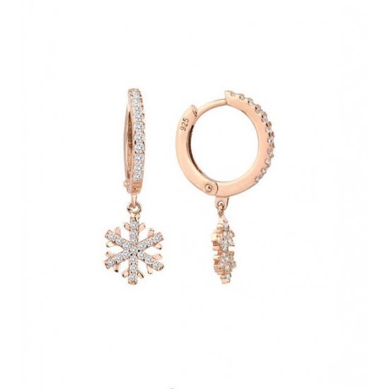 Zirkon Taşlı Sallantı Kar Tanesi Rose Renk Gümüş Küpe GMS2113 Zirkon Taşlı Sallantı Kar Tanesi Rose Renk Gümüş Küpe GMS2113