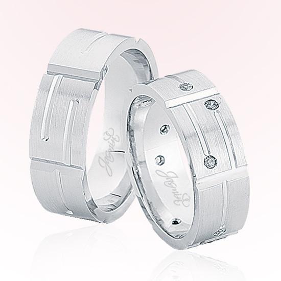 Beyaz Şeritli Taşlı Altın Alyans 4402