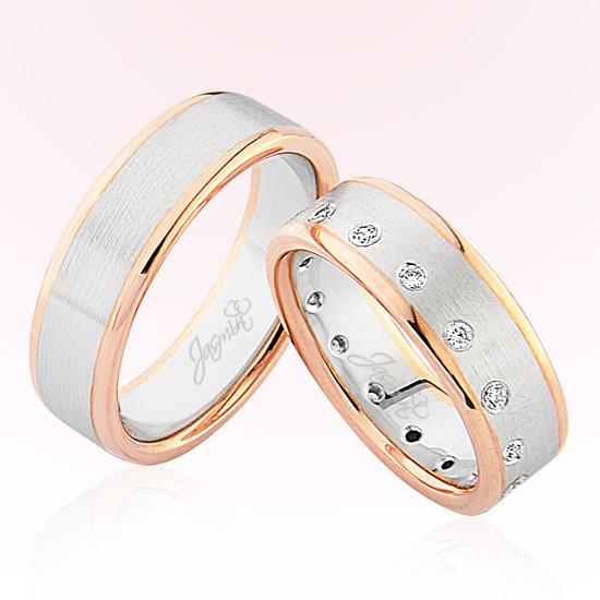 Rose Beyaz Bombeli Altın Alyans 4605