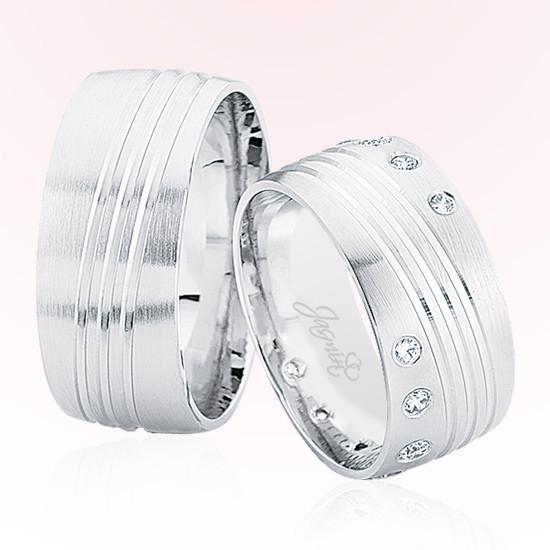 Beyaz Şeritli Taşlı Altın Alyans 4806