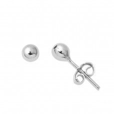 4 mm 14 Ayar Altın Beyaz Top Küpe KP098