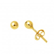 4 mm 14 Ayar Altın Top Küpe KP100