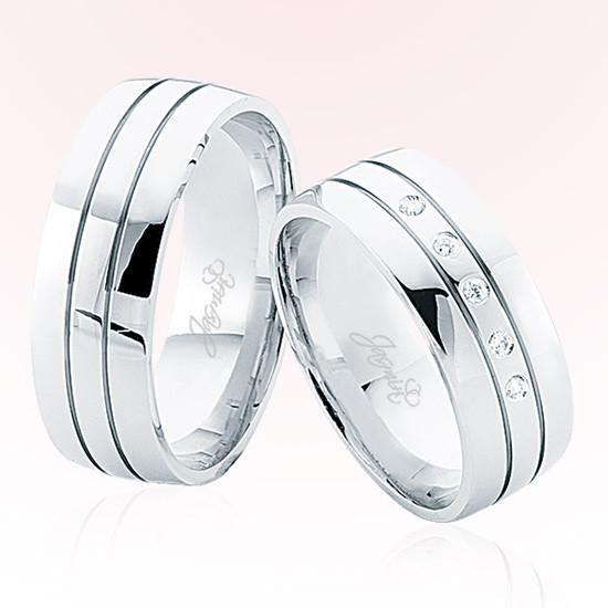 Beyaz Şeritli Altın Alyans 5004