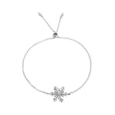 Zirkon Taşlı Kar Tanesi Gümüş Bileklik GMS2121
