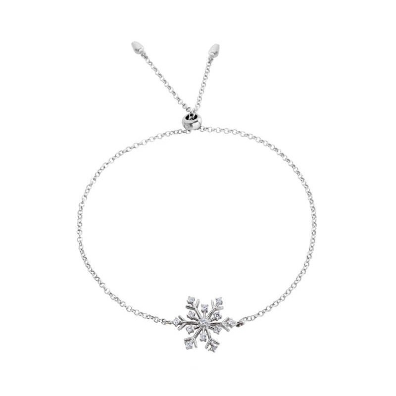 Zirkon Taşlı Kar Tanesi Gümüş Bileklik GMS2121