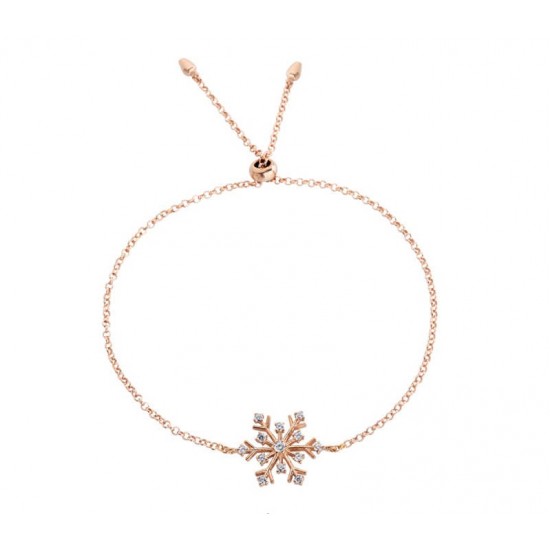 Zirkon Taşlı Kar Tanesi Gümüş Bileklik GMS2122