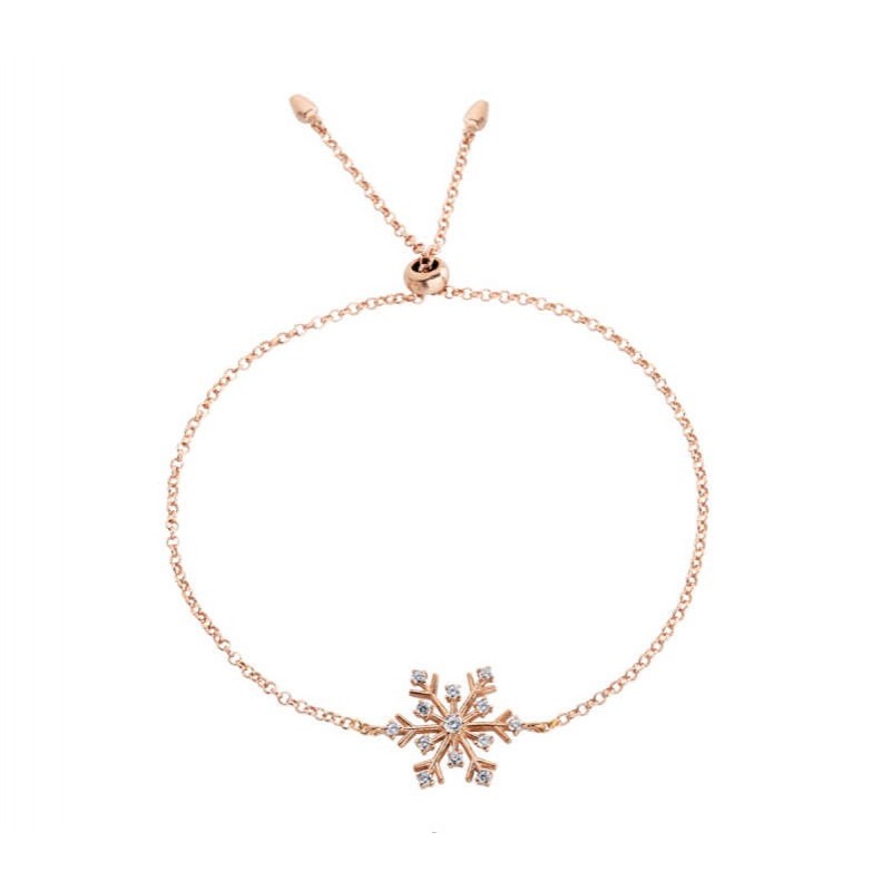 Zirkon Taşlı Kar Tanesi Gümüş Bileklik GMS2122