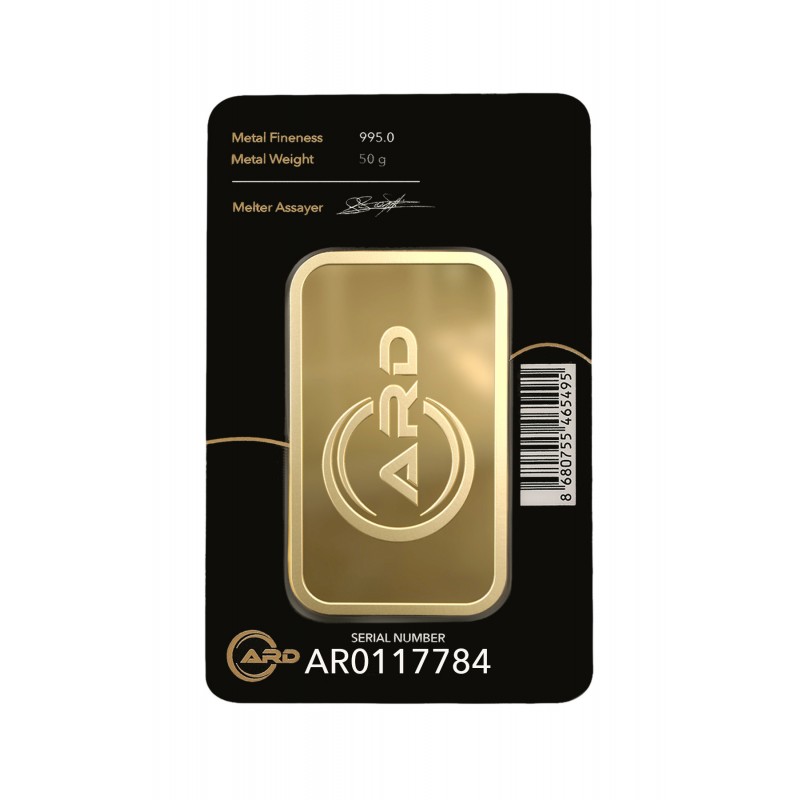 50 gr 24 Ayar ARD Gram Külçe Altın