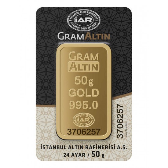 50 gr 24 Ayar İAR Gram Külçe Altın 50 gr 24 Ayar İAR Gram Külçe Altın