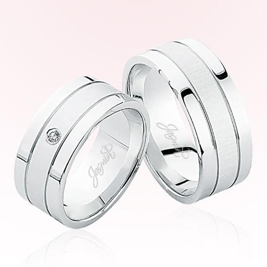 Beyaz Şeritli Altın Alyans 5307