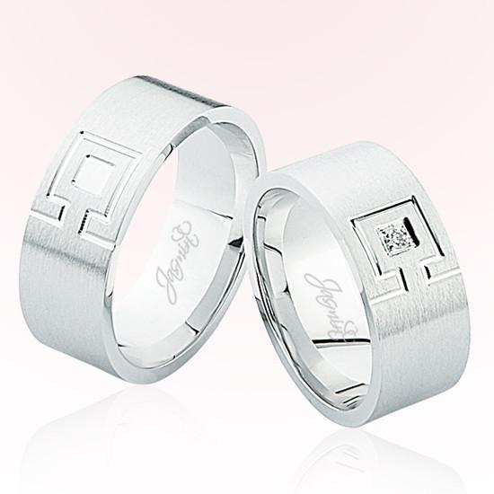 Desenli Beyaz Altın Alyans 5402