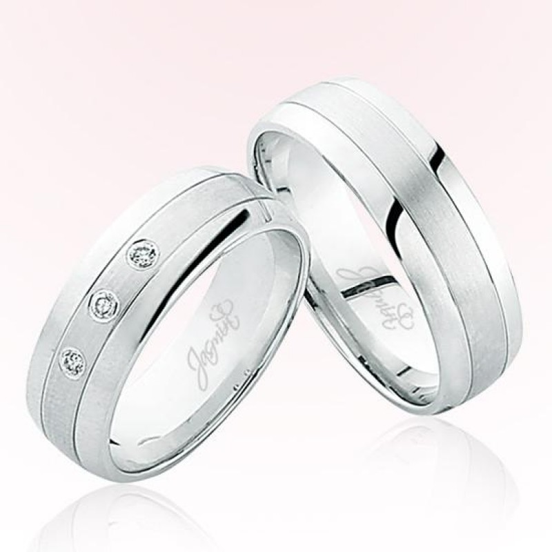 Beyaz Şeritli Altın Alyans 5509