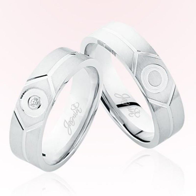 Beyaz Desenli Altın Alyans 5601 Beyaz Desenli Altın Alyans 5601