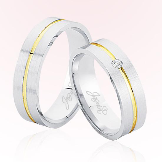 Beyaz Sarı Şeritli Altın Alyans 5602 Beyaz Sarı Şeritli Altın Alyans 5602
