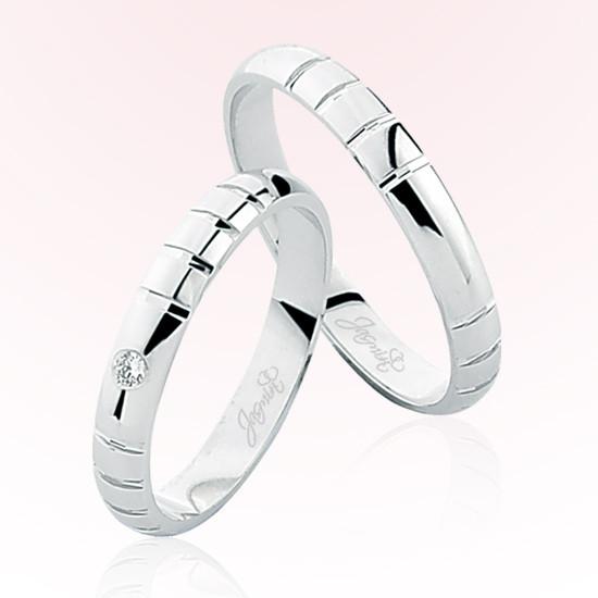 Beyaz Kareli Altın Alyans 5605