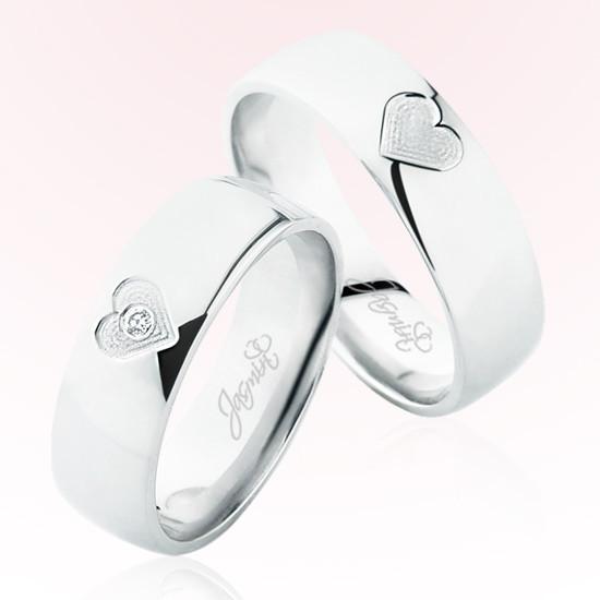 Kalp Desenli Beyaz Altın Alyans 5707 Kalp Desenli Beyaz Altın Alyans 5707