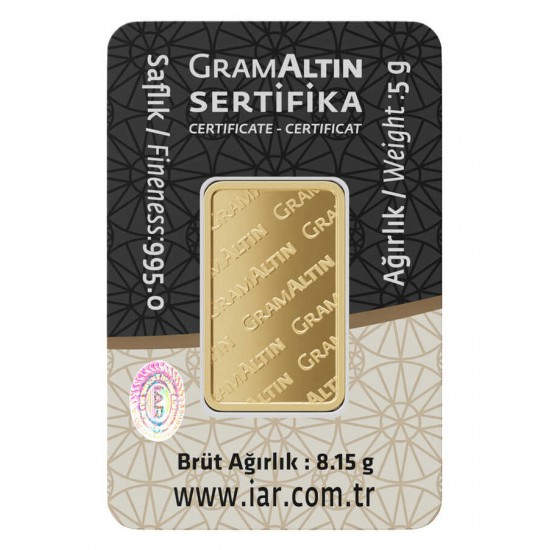 5 gr 24 Ayar İAR Gram Külçe Altın