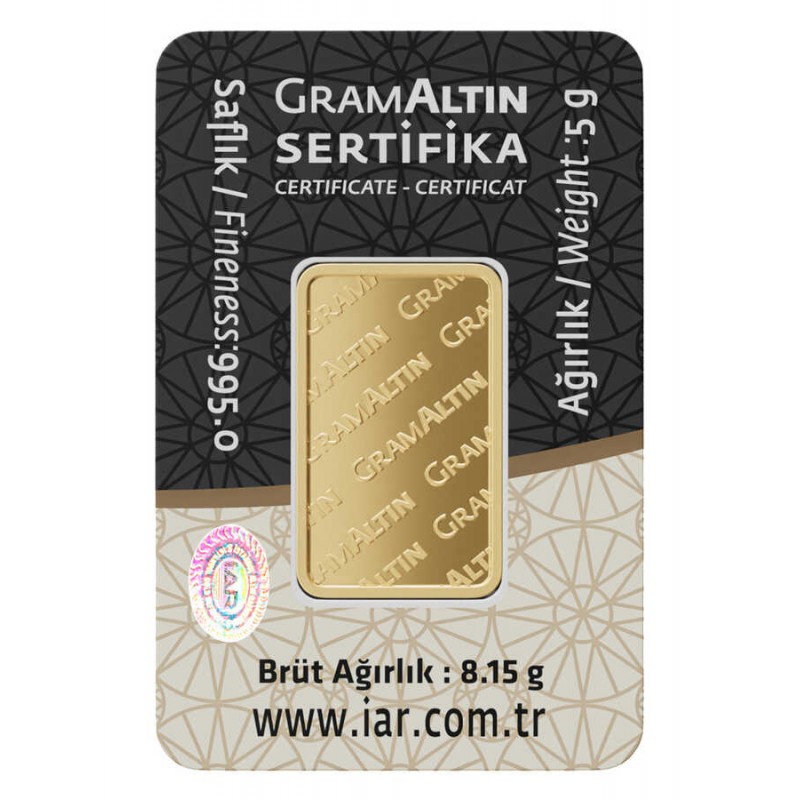 5 gr 24 Ayar İAR Gram Külçe Altın