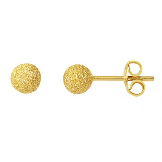 5 mm 14 Ayar Altın Kumlu Top Küpe KP103 5 mm 14 Ayar Altın Kumlu Top Küpe KP103