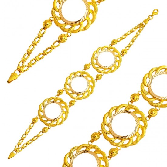 3 Çeyrekli Çiçek Motifli Çeyrek Bileklik BIL43 3 Çeyrekli Çiçek Motifli Çeyrek Bileklik BIL43