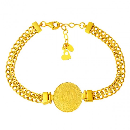 2 Sıra Halka Zincirli Çeyrek Bileklik BIL58