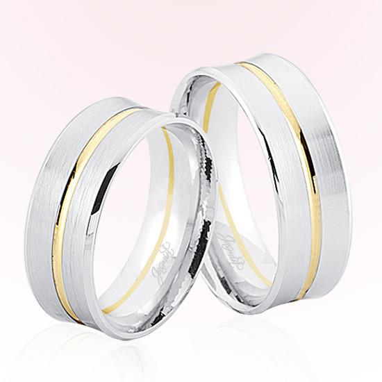 Beyaz Sarı Şeritli Altın Alyans 6102 Beyaz Sarı Şeritli Altın Alyans 6102