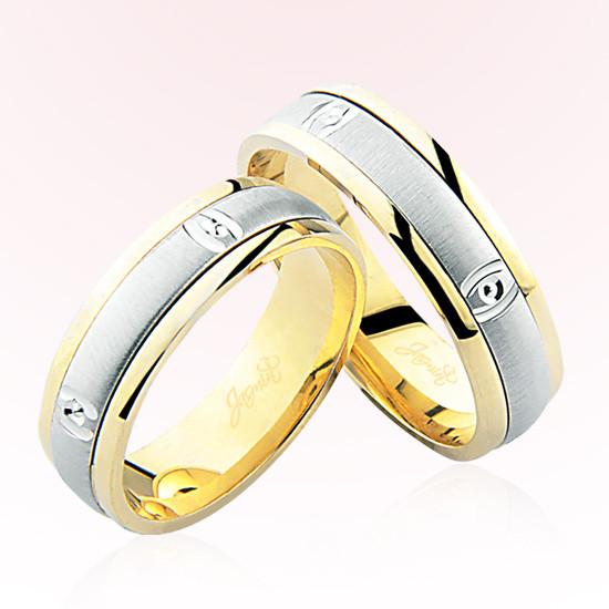 Sarı Beyaz Bombeli Altın Alyans 6108 Sarı Beyaz Bombeli Altın Alyans 6108