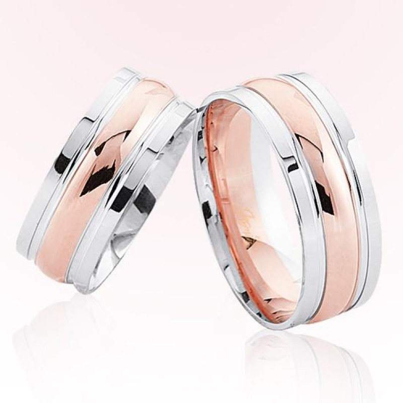 Rose Beyaz Altın Alyans 6305