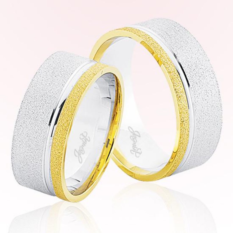 Beyaz Sarı Altın Alyans 6503