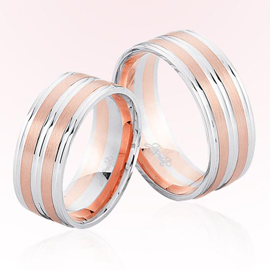 Rose Beyaz Şeritli Altın Alyans 6802 Rose Beyaz Şeritli Altın Alyans 6802