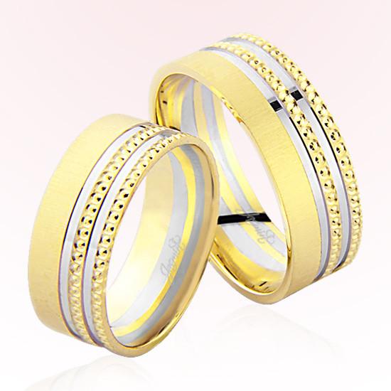 Sarı Beyaz Altın Alyans 6909