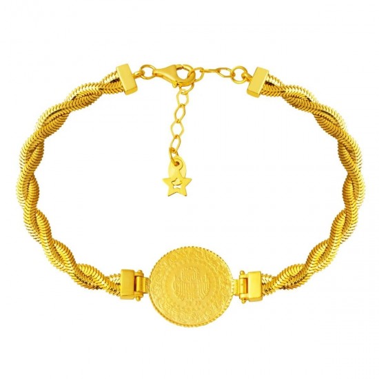 Örgü İtalyan Zincirli Çeyrek Bileklik BIL59