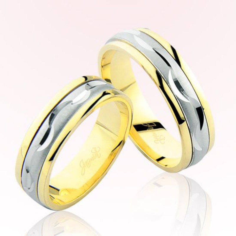 Sarı Beyaz Altın Alyans 7007