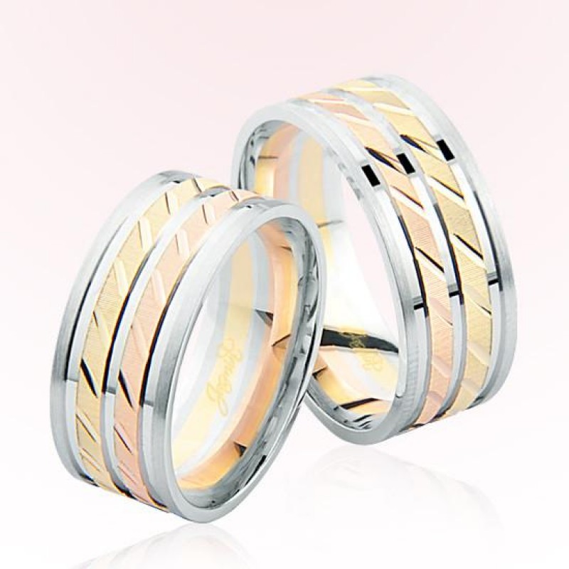 Rose Beyaz Altın Alyans 7103