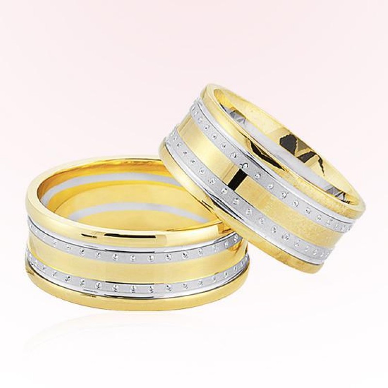 Sarı Beyaz Altın Alyans 7106